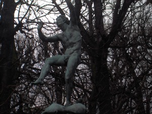 In the Jardin du Luxembourg, Bacchus seems very happy, even in Winter.